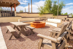 Gas fire pit and sitting area