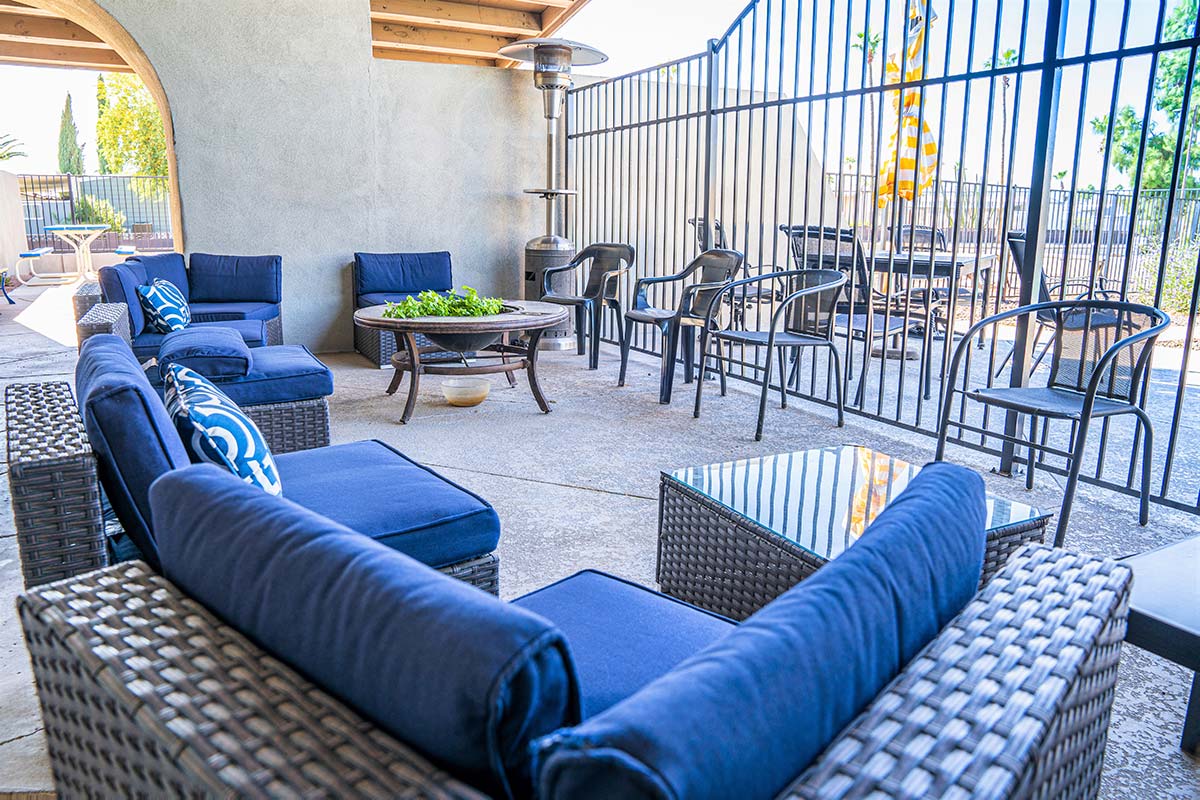 Outdoor seating at El Dorado's clubhouse