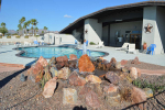 Poolside water feature