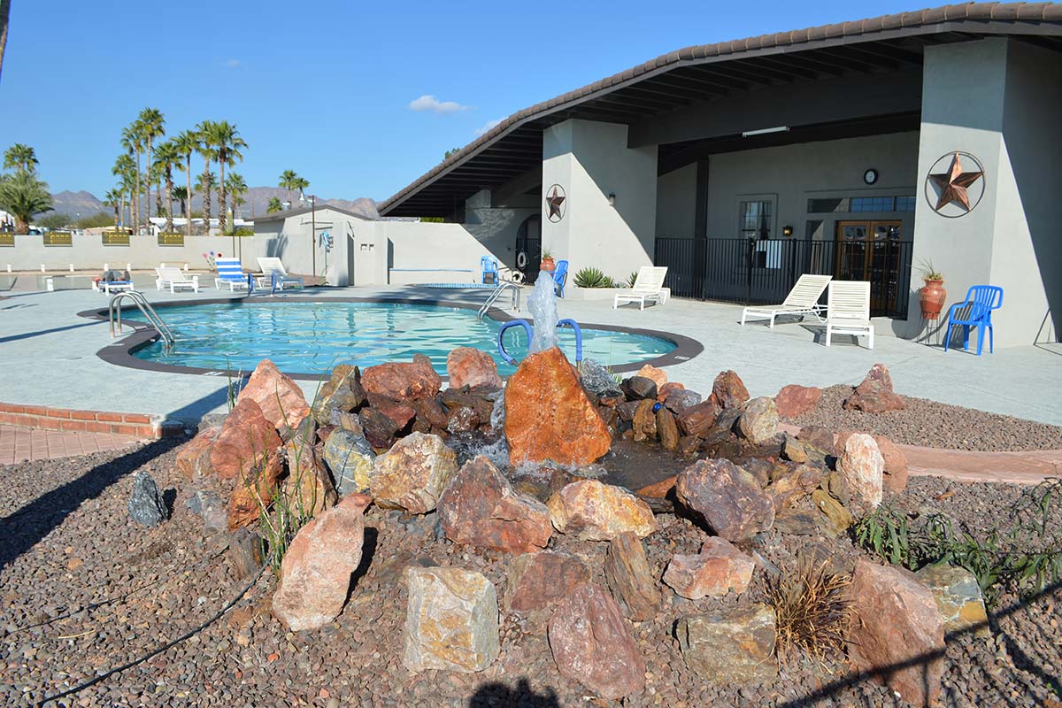 Water feature by El Dorado Mobile Estates & RV Park's pool