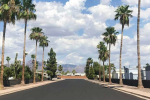 Palm lined paved roads