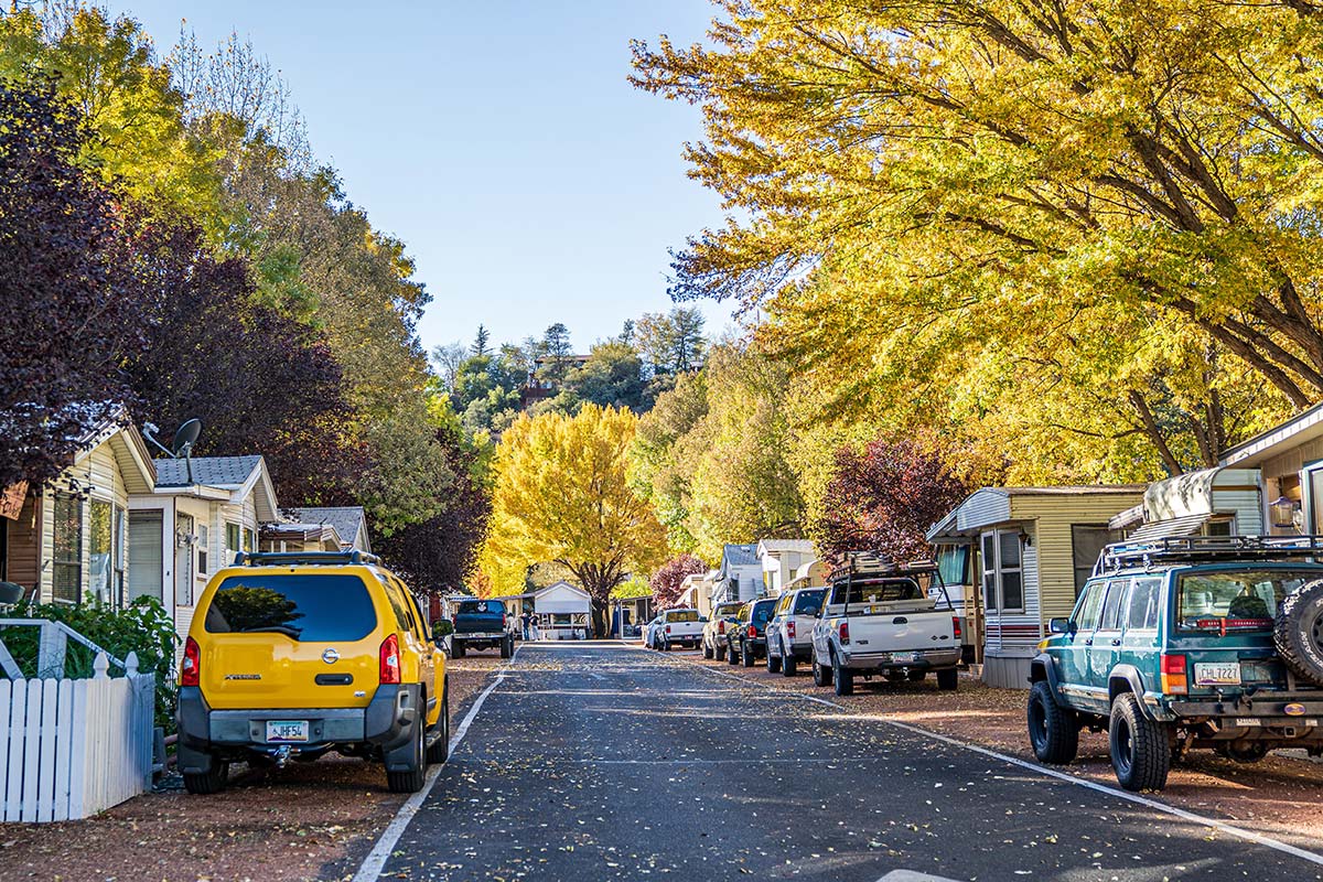 Paved streets through Houston Creek RV Resort Community
