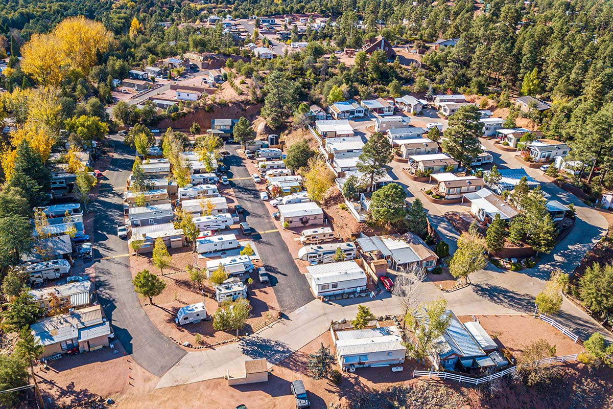 Aerial view of Pineview RV Resort
