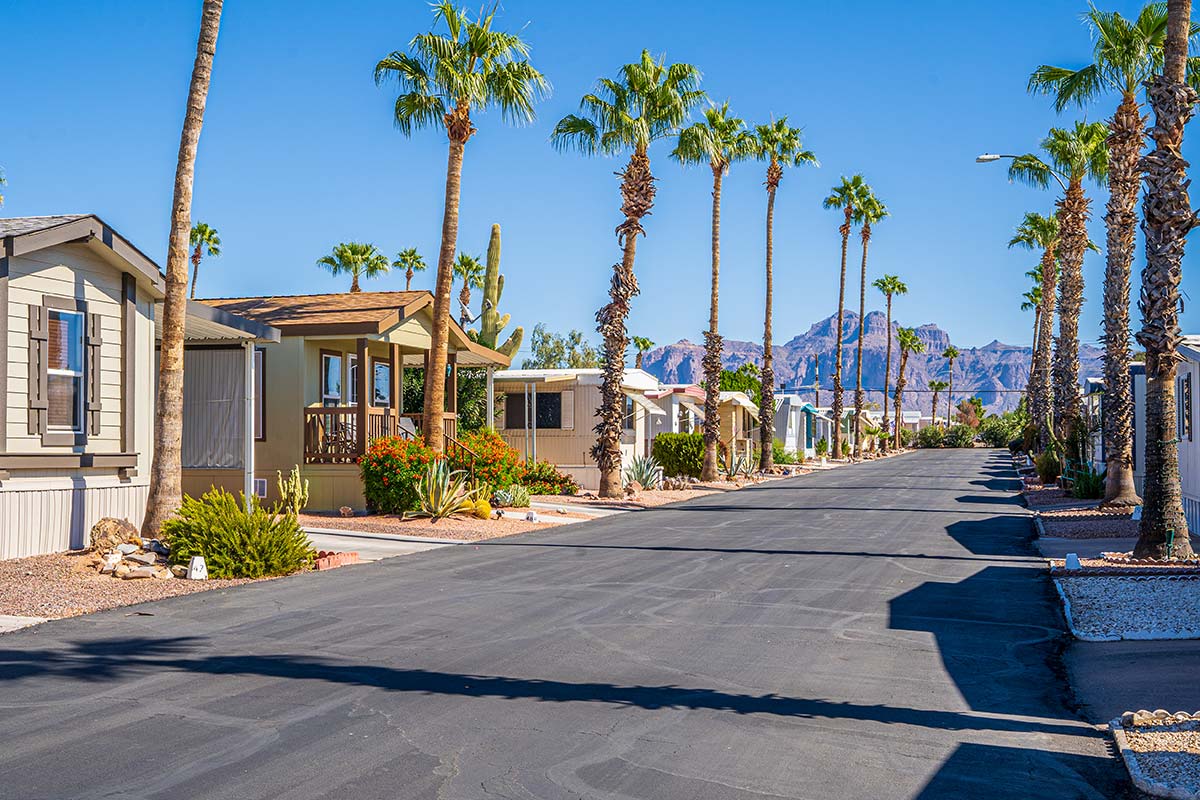 Sierra Leone RV Park with views of Superstition Mountains