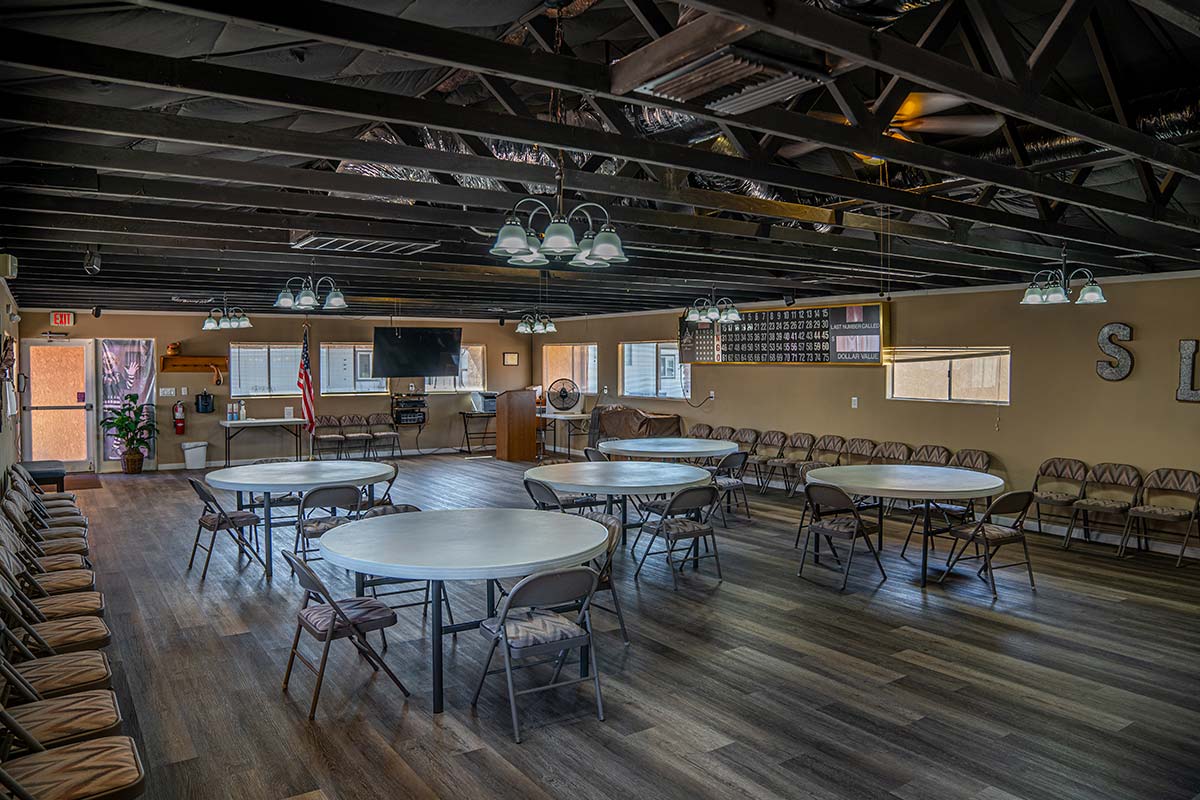 Large renovated recreation hall at Sierra Leone RV Park